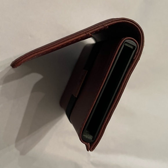 Slim Brown Leather Wallet RFID Protection Quick Release Cards Technology, - Picture 11 of 12